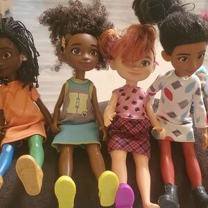 Colorful Friends Doll Set with Stylish Outfits